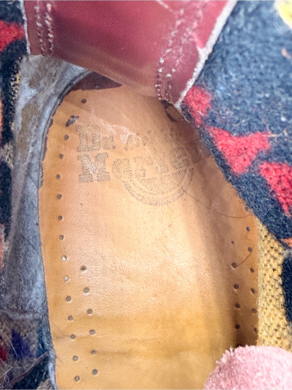 Dr Martens Pendleton Rare Collab Burgundy Southwestern Knit Boho Combat Boot 40 - Picture 8 of 8